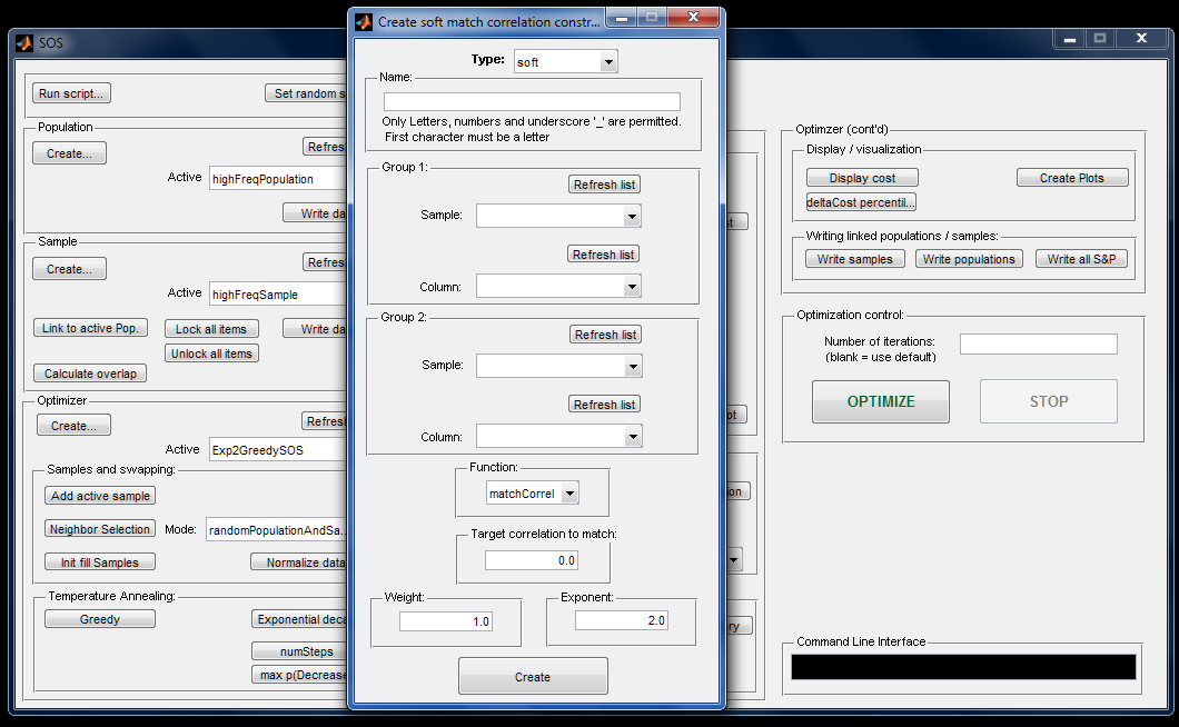 Correlation Constraint Configuration