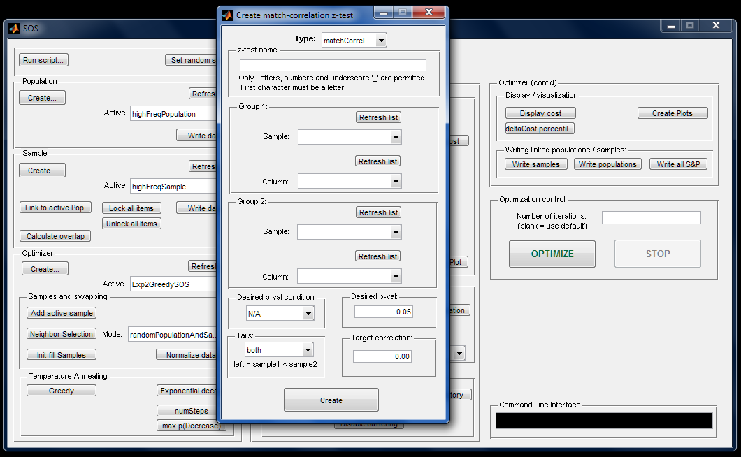 Correlation Statistical Test Creation